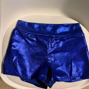 SHEIN Metallic Blue Athletic Shorts